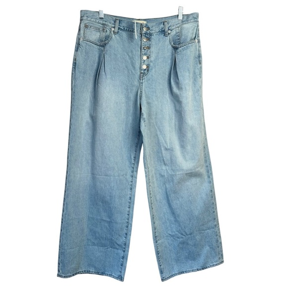 Madewell Superwide-Leg Jeans in Cather Wash: Button-Front Edition Size 32 NQ161 - Picture 3 of 11